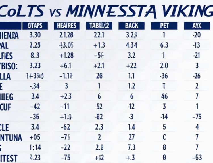 colts vs minnesota vikings match player stats