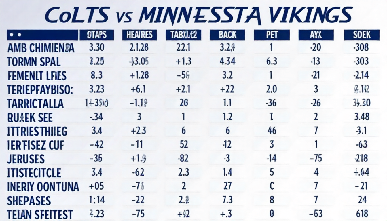 colts vs minnesota vikings match player stats